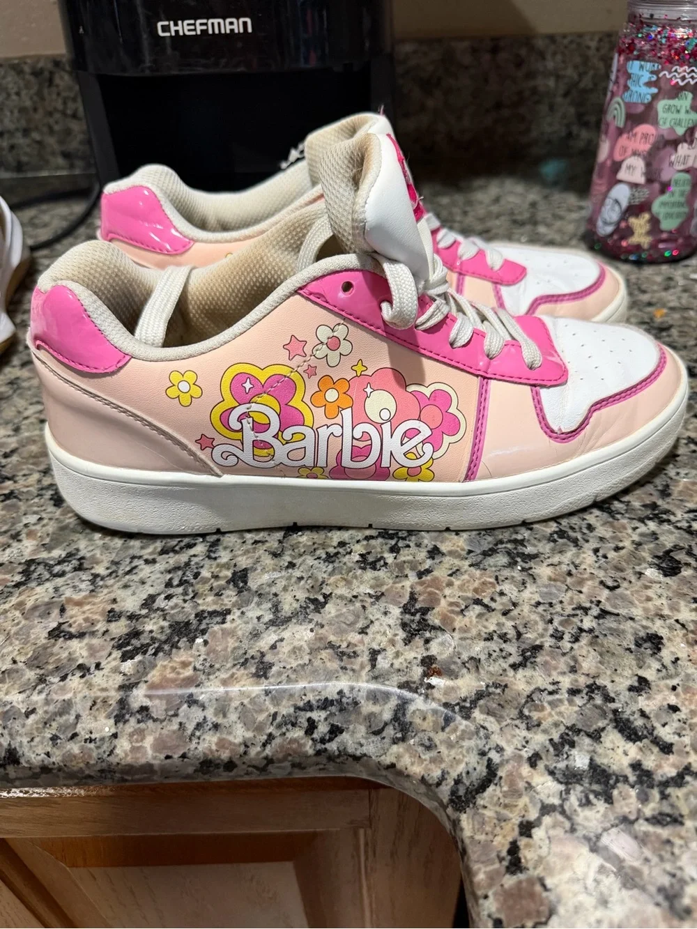 Barbie Pink Floral Logo Low-Top Sneakers